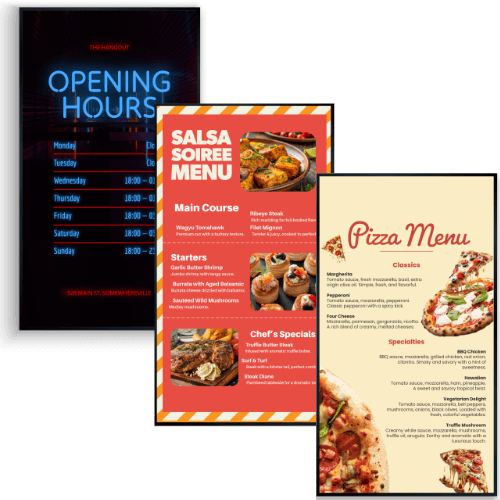 Icon representing a digital menu board